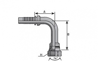 JIC 1/2"-20/90-04 DN6 (V) Long