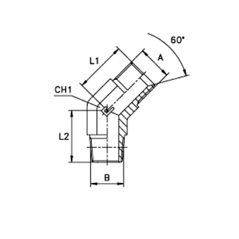 Угольник 45° BSP 3/8"- BSPT 3/8" (Ш-Ш)