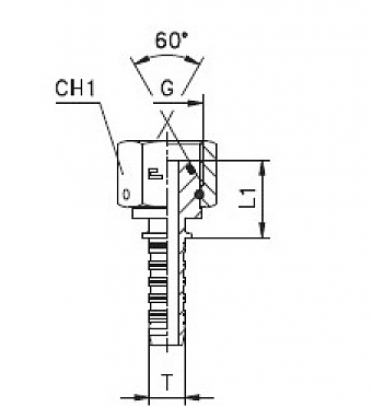 BSP 1.1/4"-11/0-20 DN32 (C) штифт. гайка (O-Ring)