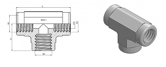 Крестовина с внутренней резьбой NPT 1/8"