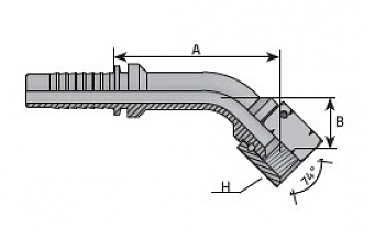 JIC 3/4"-16/45-05 DN8 (V) штифтованная гайка