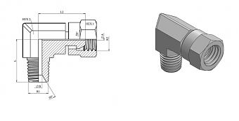 Адаптер 90° NPT1" - NPSM3/4" (Ш-Г)