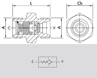 Клапан обратный VU MM 1.1/4" 6Bar