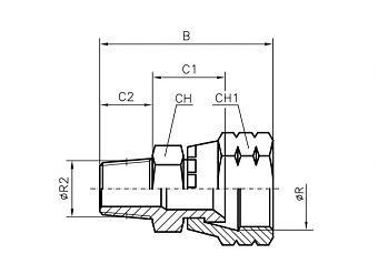 Адаптер JIC 7/8"-NPTF 3/8" (Г-Ш)