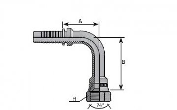 JIC 1.5/16"-12/90-16 DN25 (V) Long