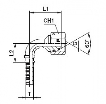 BSP 1.1/4"-11/90-16 DN25 (С) штифт. гайка (O-RING)