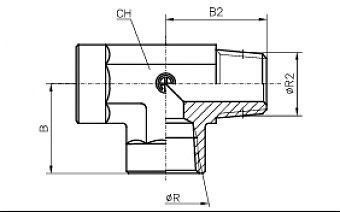 Тройник L-образный NPT 3/8" (Внутр-Внутр-Ш)