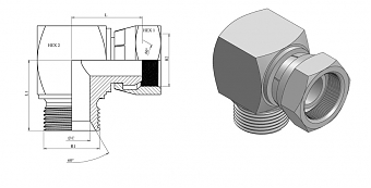 Угольник 90° "квадрат" BSP 1/2" (Ш-Г)