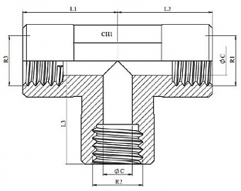 Тройник с внутренней резьбой BSP 3/8" ZnNi (K)