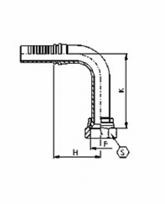 JIC 7/16"-20/90-04 DN6 Long
